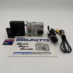 Nikon COOLPIX 775 2.1MP Digital Camera Silver w/Battery & Charger TESTED - WORKS - Picture 1 of 24
