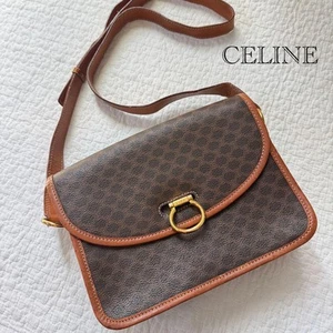 Bolso Bandolera CELINE Triomphe Macadam Gancini Cuero Unisex De Colección Marrón - Imagen 1 de 16