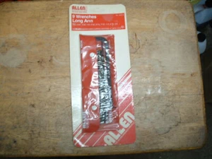 BRAND NEW NOS ALLEN KEY WRENCH SET 9 LONG ARM WRENCHES MADE IN USA BY ALLEN MFG - Picture 1 of 2