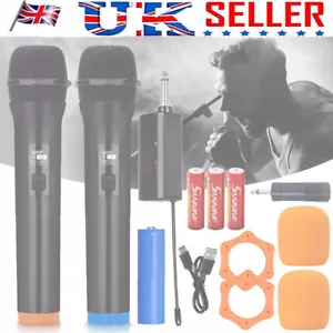 More details for professional dual uhf cordless microphone wireless mic system for karaoke &amp;party