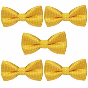 5 PCS Kid Boy Pre-tied Bow Tie Polka Dot Party School Wedding Adjustable Bowtie - Picture 1 of 14