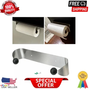 Paper Towel Holder Under Cabinet Wall Mount Stainless Steel Rack Kitchen - Picture 1 of 11