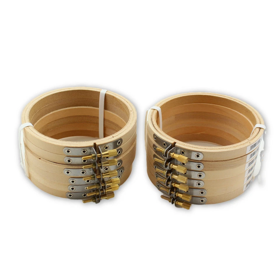 3 Darice 6" 10" Wooden Embroidery Hoop Frame Round Wood Adjusting Screw Closure