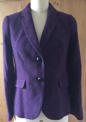 Blazer de equitación Talbots 4P púrpura jaspeado mezcla de lana mallardo forrado Foto 1 de 4