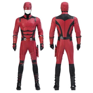 Daredevil Wiedergeburt Anzug Superheld Cosplay Kostüm Herren Outfits rot Overall Maske - Bild 1 von 21
