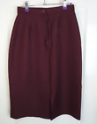 Vintage Burgundy Straight Wiggle Skirt Quarter Pleat Size 26" Waist - England