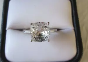 Crystal from Swarovski Platinum over Sterling Silver Ring (Size 9) 4.25 ctw. - Picture 1 of 5