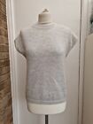 White Label The White Company Knitted Top UK 8 Grey Metallic Alpaca Content
