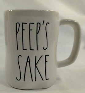 Rae Dunn Artisan Collection Magenta Peeps Sake 16 oz White Glossy Ceramic Mug - Picture 1 of 6