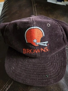 Starter Vintage Cleveland Browns NFL SnapBack Brown Corduroy Embroidered HatUsed - Picture 1 of 5