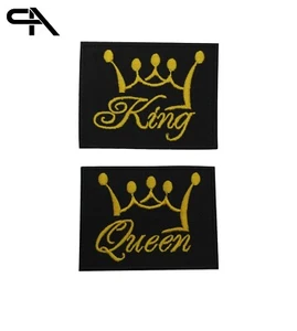 Parche King Crown, Queen Crown hierro bordado sobre costura en parche para ropa 7,5x6 cm - Imagen 1 de 3