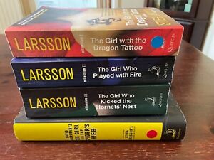 4 x Girl With Dragon Tattoo Books Millennium Series, Stieg Larsson, 