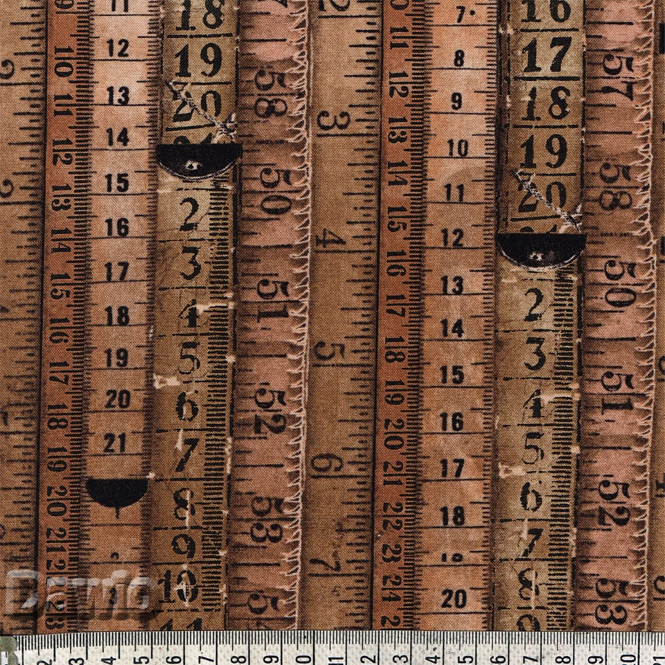 Maßband Metermaß braun vintage  "Foundations" Patchwork Stoff €17,60/M - Bild 1 von 1