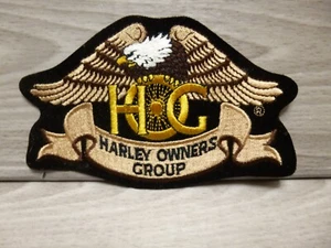 HARLEY OWNERS GROUP MEMBER PATCH -HOG- Large *GOLD* 4 3/4 inches wide - Picture 1 of 2