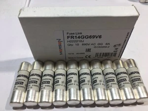 MERSEN FR14GG69V6 6A 690V Fuse Ferraz Shawmutt 14x51mm JPSF483 Pack of 1/5/10 - Picture 1 of 7