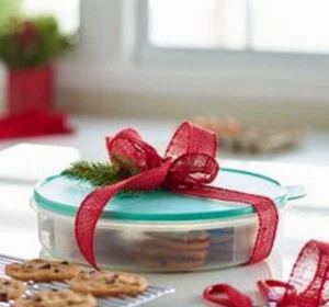 Tupperware 12" Pie Cookies Cupcake & Pizza Container Sheer + Mint Green Seal New - Picture 1 of 4