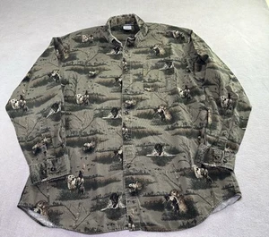 Camisa Columbia River Lodge Para Hombre Grande Con Botones L/S Pana Perros de Caza - Imagen 1 de 5