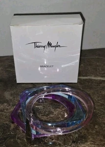 Thierry Mugler Bracelet - 1980s Vintage Pink, Blue + Purple Transparent Perspex - Picture 1 of 6