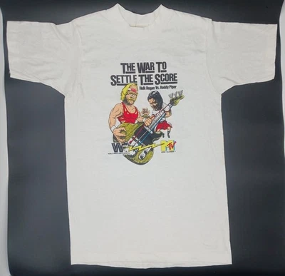 NEW 1985 WWF Hulk Hogan vs Roddy Piper WAR To SETTLE THE SCORE Wrestling T-Shirt - Image 1 of 4