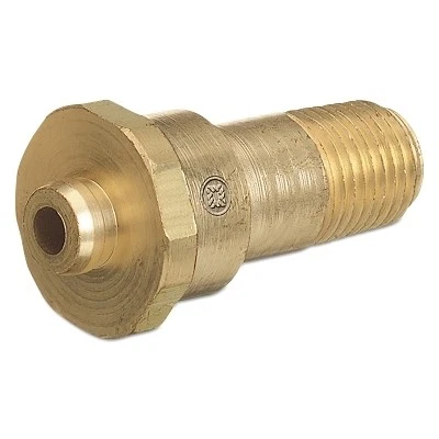 Regulator Inlet Nipples, Refrigerant Gas, 1/4"(NPT), 2 1/4", Brass, CGA-660 - Image 1 of 1