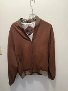 Mens Tulliano Silk Bomber Jacket Windbreaker , Size Med.  Brown - Picture 1 of 9