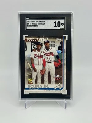 2019 Topps Opening Day Dugout Peeks Ronald Acuna Jr. SSP SGC 10 #DP-19 Braves - Image 1 of 2