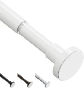Extendable Shower Curtain Rod 48-82CM No Drill Adjustable Tension Pole White - Picture 1 of 14