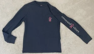 Vineyard Vines Unisex 8/10 Breast Cancer Awareness Long Sleeve Pink Ribbon Whale - Picture 1 of 3