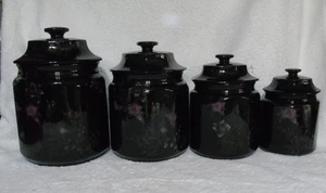 Mikasa Color Trend Ebony Meadow Japan DR 701 Cannister Set - Picture 1 of 12