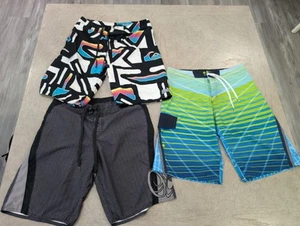 Lot Of 3 Mens 32 Boardshorts Quicksilver O'Neill Ocean Pacific EUC !! - Picture 1 of 5