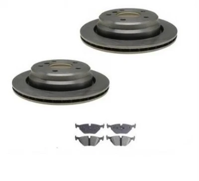 Se adapta a BMW 525i 528i 530i 540i Juego de pastillas de freno trasero Rotores Foto 1 de 4