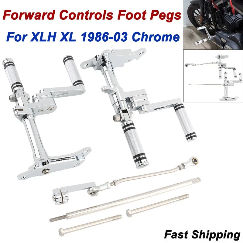 Aluminum Chrome Forward Controls For Harley Sportster XL883 XL1200 1986-2003  - Изображение 1 из 4