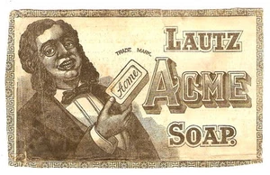 A4 Victorian Advertising LAUTZ ACME SOAP Man With Monocle COOL ART Package VTC - Picture 1 of 1