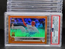 2022 Topps Chrome Tyler Stephenson Orange Refractor Auto Autograph #16/25 PSA 9
