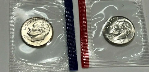 2006 P D   ROOSEVELT DIME  Choice Unc SATIN FINISH in Mint Cello Cover