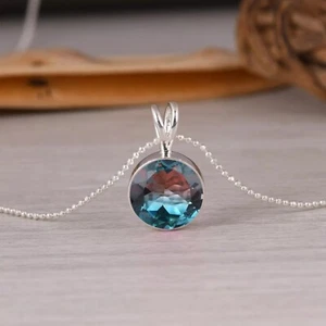Alexandrite Oval Shape Pendant Necklace 925 Sterling Silver Gift For Her Jewelry - Picture 1 of 9