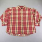Cabelas Dick Idol Shirt Mens Large Red Beige Plaid Flannel Button Up Outdoors