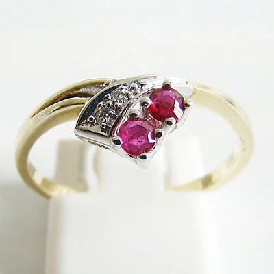 Ring Gold 585er Diamant Rubin 14 kt. Goldschmuck Bicolor Edelstein Damen - Bild 1 von 4