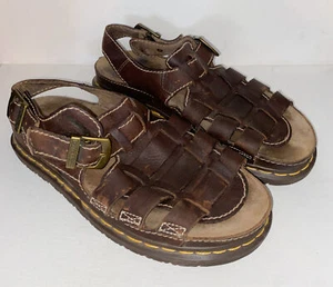 Dr Martens Sandals BROWN Leather Chunky Fisherman Vintage Slingback 11 UK 12 US - Picture 1 of 11