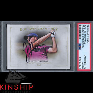Justin Thomas signed 2016 Goodwin Rookie Card PSA DNA Slabbed Auto Golf C1879
