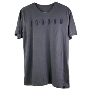 Nike Jordan T-shirt Mens Medium Gray Logo Athletic Crew Neck Graphic Shirt - Picture 1 of 5