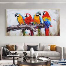 Bird Animal Canvas Painting Tree Landscape Poster Colorful Parrots Wall Picture