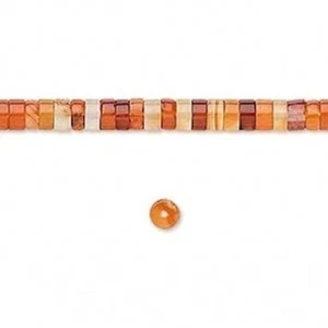 1 Strang gefärbt & erhitzt roter Achat 4x2 mm Heishi Perlen / B Klasse - Bild 1 von 2