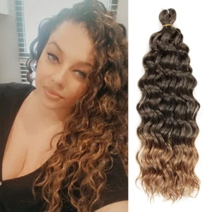 Ocean Wave Crochet Hair 18 Inch Hawaii Curl Braiding Hair,Goddess Locs Crochet H - Picture 1 of 8