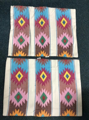 2 off white & bright multicolor Guatemala Pillow Covers -Back Strap Loom 17"x13” - Image 1 of 4