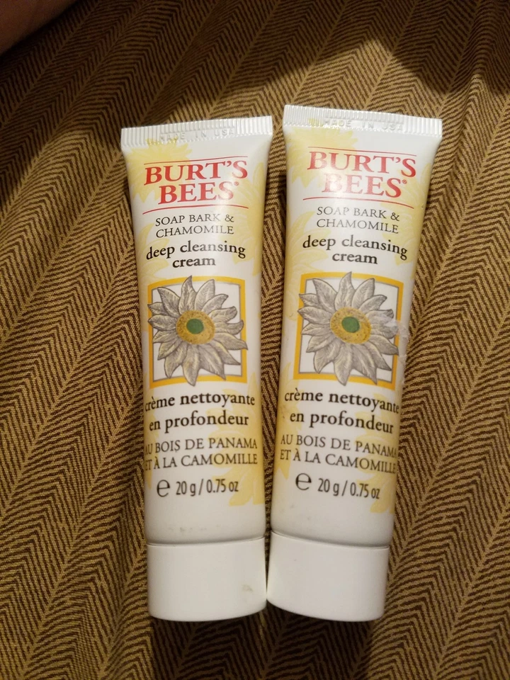 2 CREMA LIMPIADORA PROFUNDA BURT'S BEES Jabón Corteza y Manzanilla 0.75 OZ cada uno BN  Foto 1 de 1