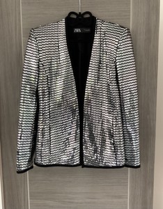silver blazer zara