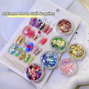 1Box Pentagram Star Awn Dopamine Nail Sequins Laser Nail Art Charms Decorati _cn - Picture 1 of 18