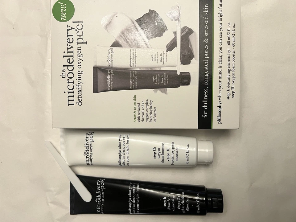 Philosophy Microdelivery Oxígeno Desintoxicante Piel Peeling Kit de 2 Piezas NUEVO Foto 1 de 4