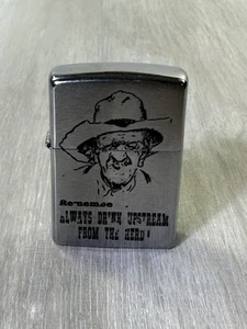 Vintage ZIPPO Always Drink Upstream From The Heard Cigarette Lighter Made In USA - Picture 1 of 7